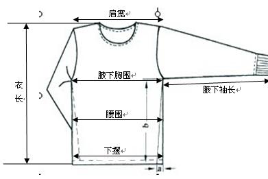 所有衣服按照该尺寸图测量.