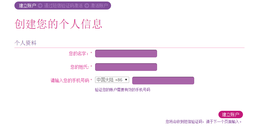 StrawberryNet草莓网填写注册信息